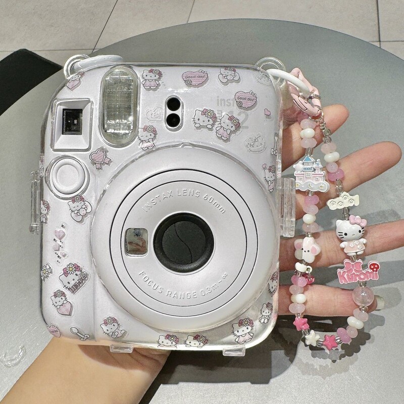 [Mini12 Transparent Shell] Instax Crystal Shell Hard Shell Camera Protective Case Chain