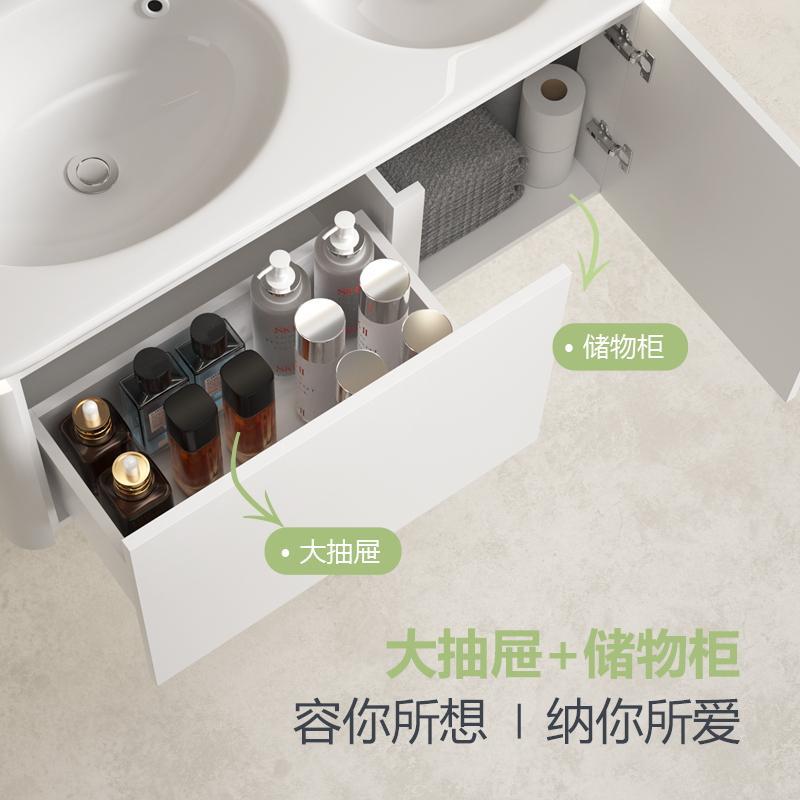 Gabinete de baño de madera sólida pareja padres-hijos lavabo lavabo cerámica de lavado de cara doble lavabo