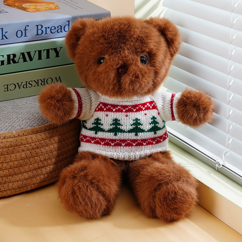 Doble párpado oso de peluche máquina de agarre muñeca visón terciopelo abrazo oso muñeca regalo corporativo juguete de peluche logo