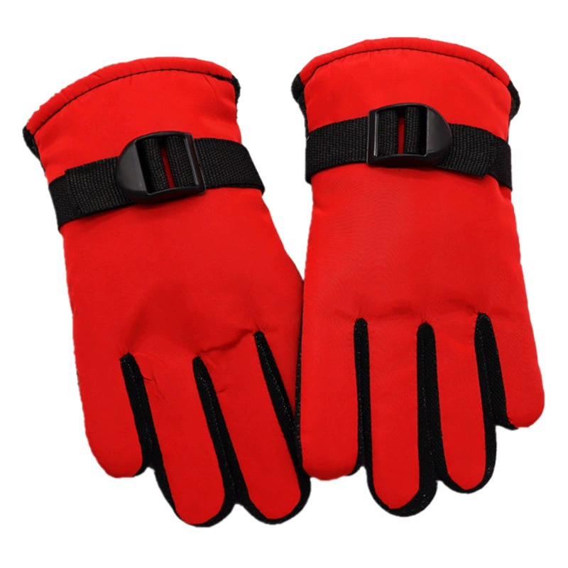 Детские лыжные перчатки на флисовой подкладке, Холодостойкие теплые перчатки для мальчиков и девочек, Зимние непромокаемые игровые снежные ветрозащитные перчатки для верховой езды