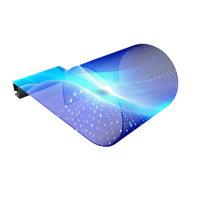 P4P5P6P8P10 película de vidrio transparente pasarela pantalla de hielo pared LED pantalla de cristal flexible fábrica de fuente de pantalla