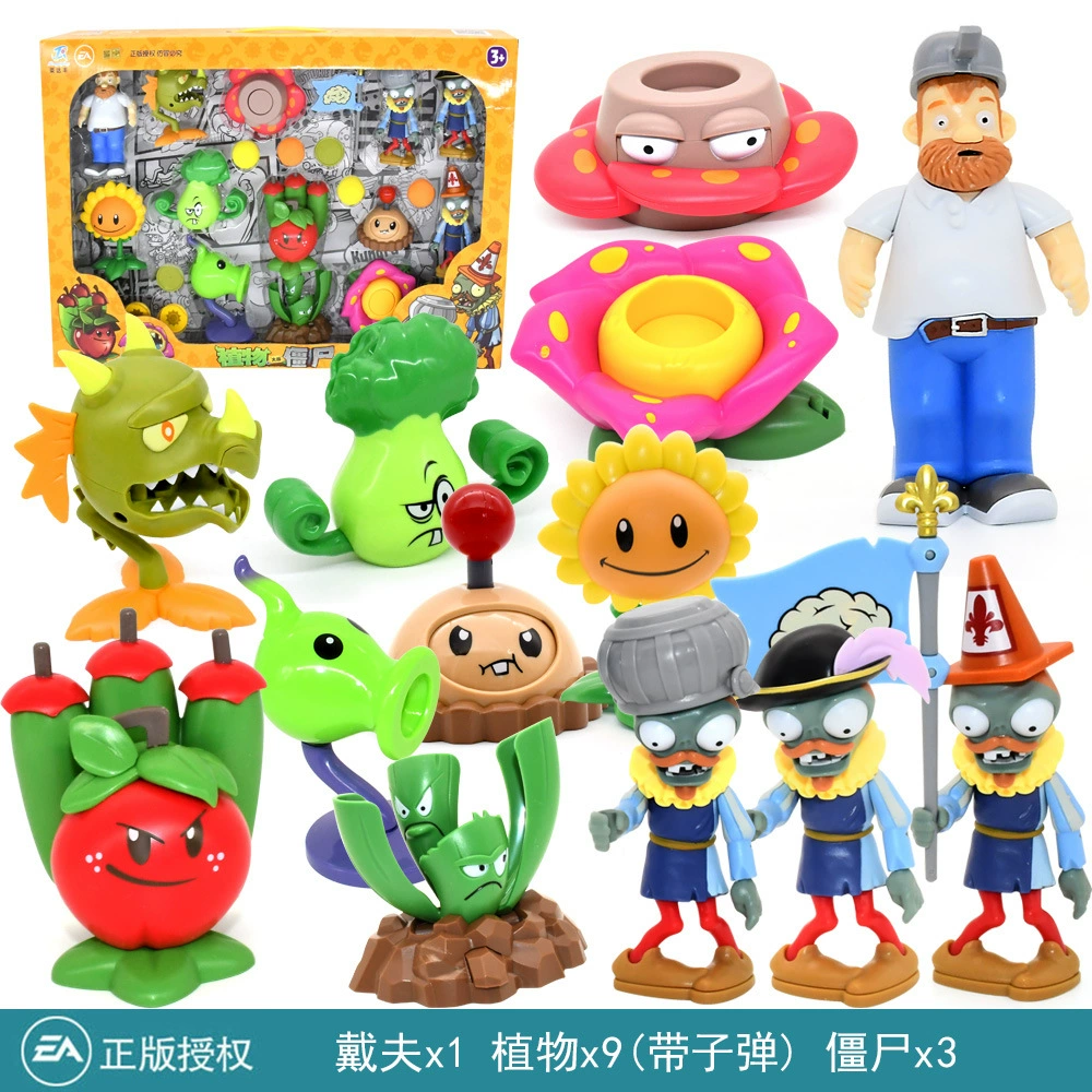 Подлинная наборы Plants vs. Zombies, игрушка, большой набор, подарочная коробка для мальчиков, кукла для детей, полный набор, подарок на день рождения