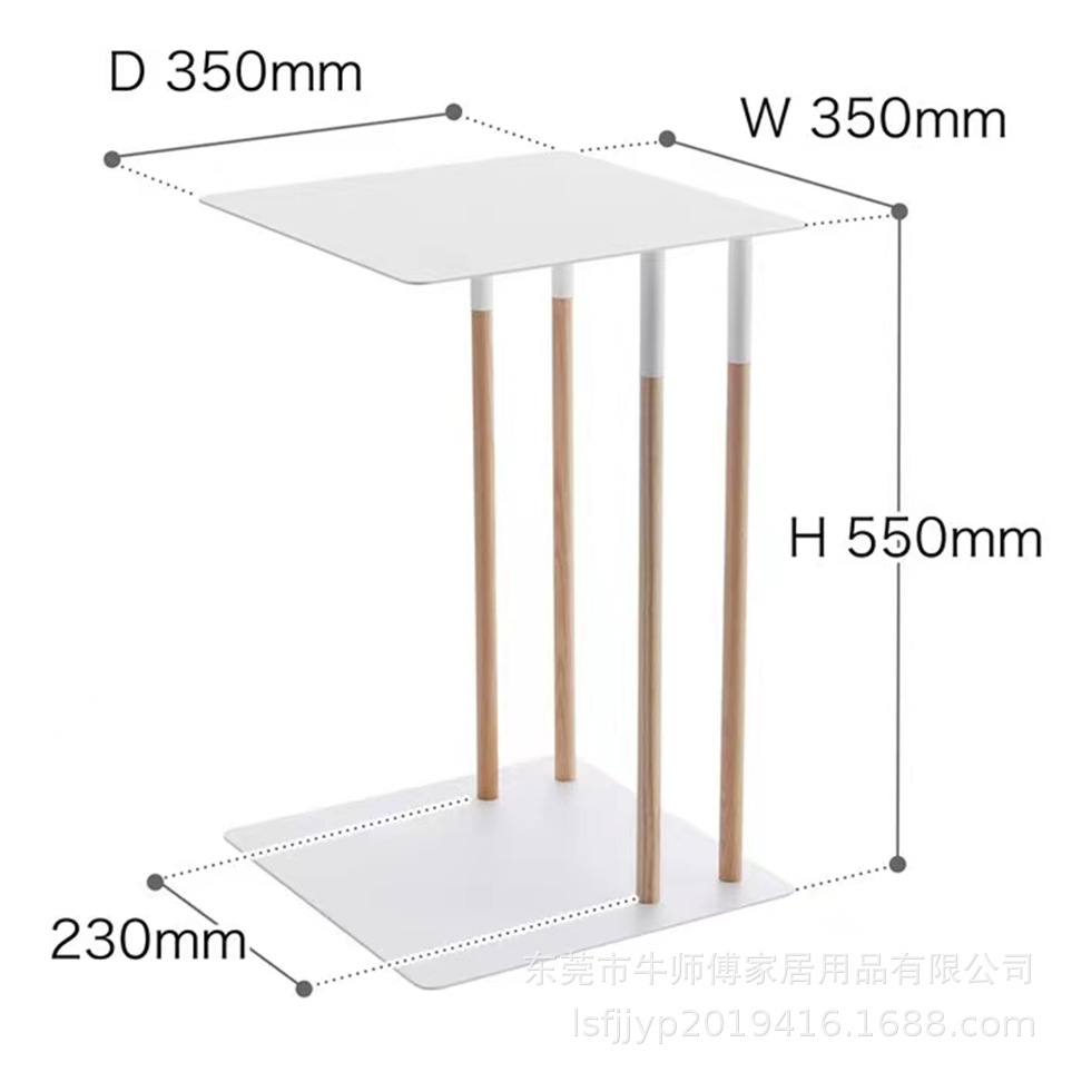 Mesa lateral móvil japonesa de hierro y madera combinada con una pequeña mesa de té, mesa móvil, tabla lateral de esquina giratoria.