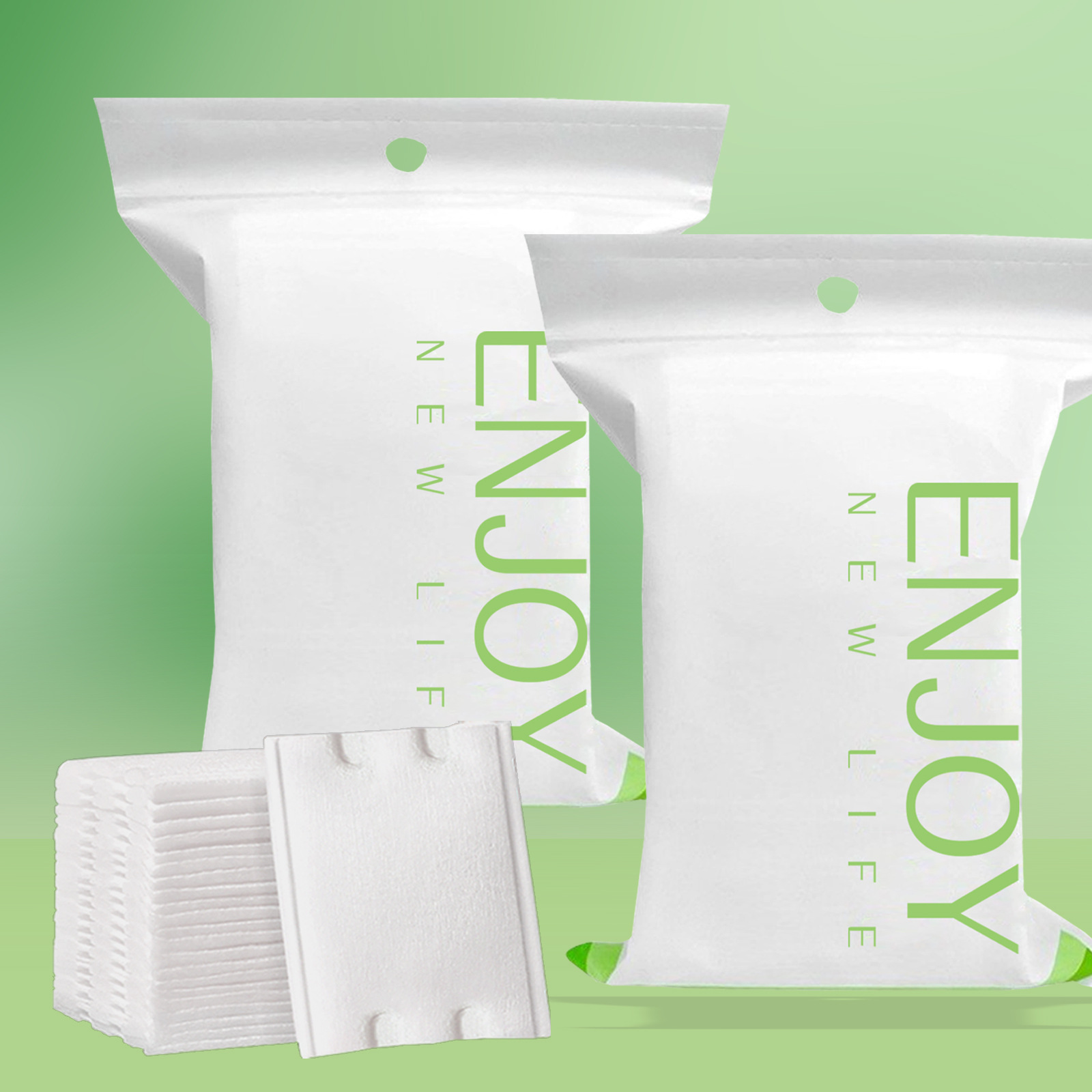 Una hoja de algodón desechable, algodón grueso, limpieza facial, algodón especial, bolsa gruesa, paquete portátil de 50 piezas.