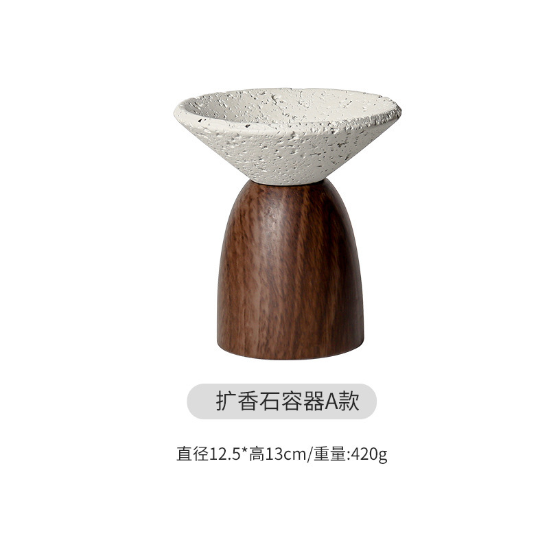 北欧の高品質セメントアロマテラピーオーナメント、見栄えの良い屋内寝室、火を使わないクリスタルエッセンシャルオイルアロマテラピー容器|undefined
