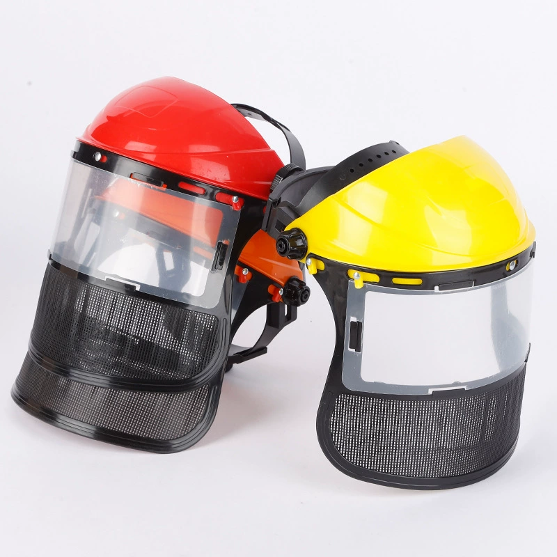 Полупрозрачная защитная маска из ПВХ «два в одном» для садовой косилки, защитный козырек на голову, маска против брызг и ударов