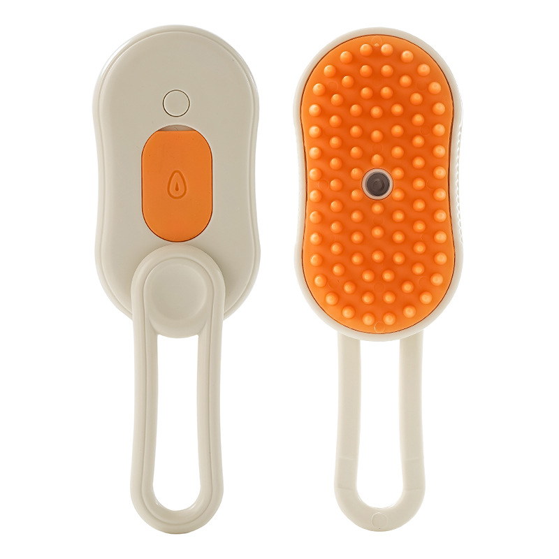 Limpieza de mascotas, peine de depilación en aerosol eléctrico para gatos y perros, peine de masaje giratorio en aerosol con una tecla