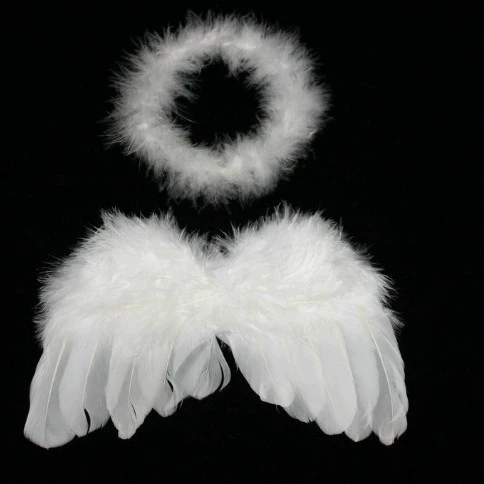 Фотопроп Angel Wings, набор перьевых ореолов для малышей, размеры 20×16 и 28×16 см