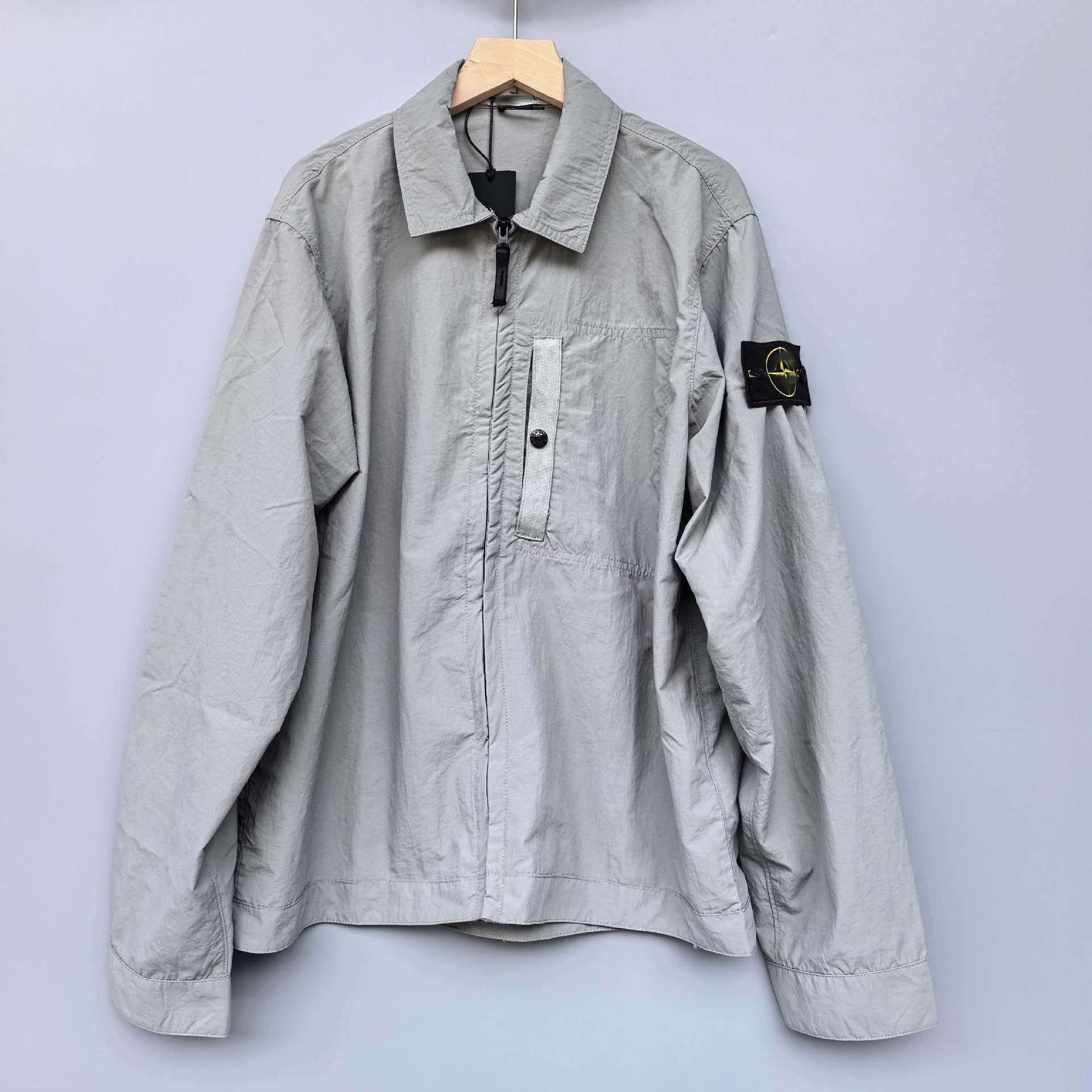 Stone Island Nylon Metal in Econyl Overshirt Jacket Pearl Grey