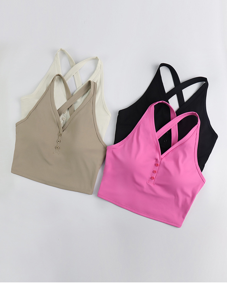 Sports Solid Color Nylon U Neck Active Tops Vest display picture 1