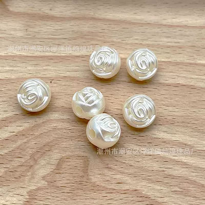 ABS imitation pearl double-sided rose flower spacer beads, handmade DIY jewelry accessories, cream-colored glue, phone chain, keychain (Zərgərlik ara hissələri) - off-white-double-sided-rose-flower-6mm-hole-is-approximately-185mm-about-5410-pieces-per-pound