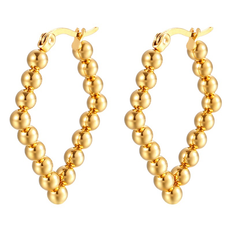 Pendientes INS europeos y americanos personalidad simple bola de acero inoxidable joyería transfronteriza puesto pendientes de anillo de alta calidad pendientes