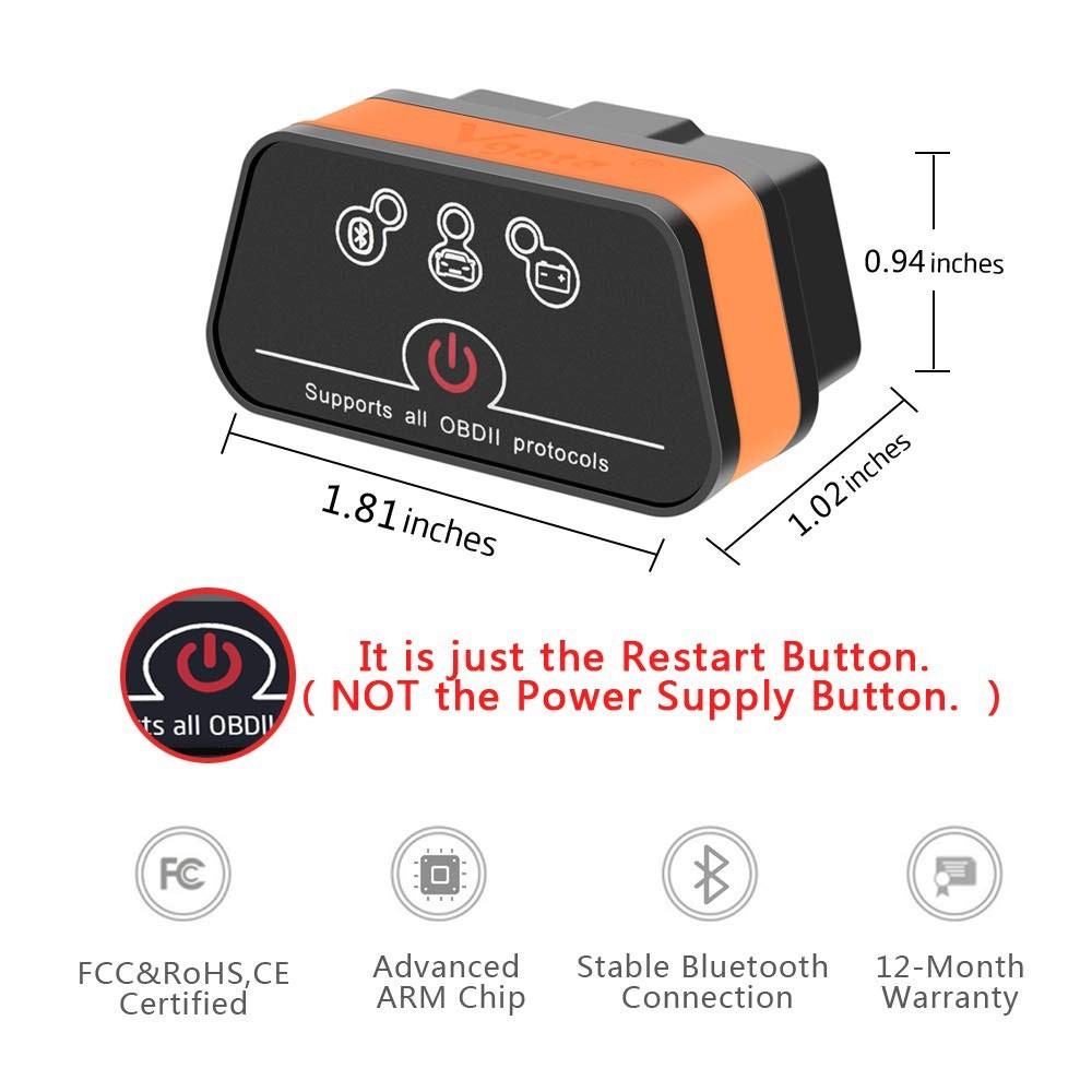 Vgate icar2 Bluetooth OBD2 car fault detector supports Apple and Android systems, wireless diagnostic tool