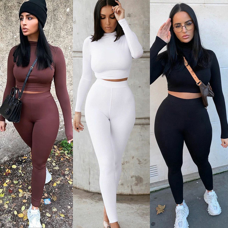 9693 # 2021 Autumn and Winter New Amazon Foreign Trade Women's Casual Two-Piece Slim Long Sleeve Sports Suit 9693 # 2021 Autumn and Winter New Amazon Foreign Trade Women's Casual Two-Piece Slim Long Sleeve Sports Suit