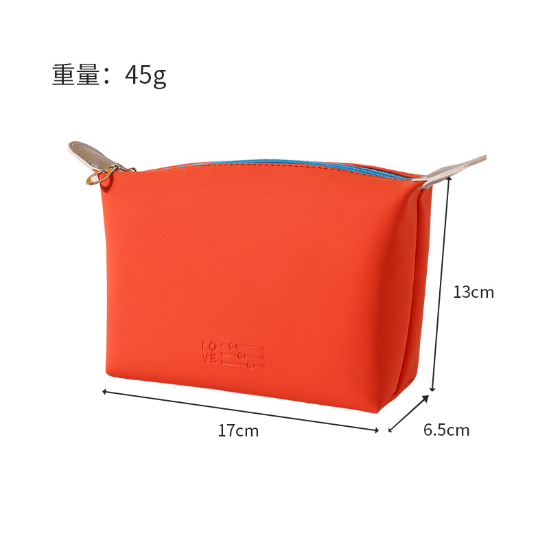 Bolsa de maquillaje bolsa de almacenamiento bolsas de bolsas de pellizco de piel pu bolsa de almacenamiento portátil simple bolsa de maquillaje plegable macarón impermeable