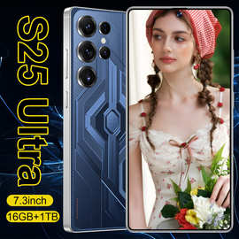 新款S25 Ultra 智能手机 内置笔 穿孔屏外贸TK批发全球通跨境手机