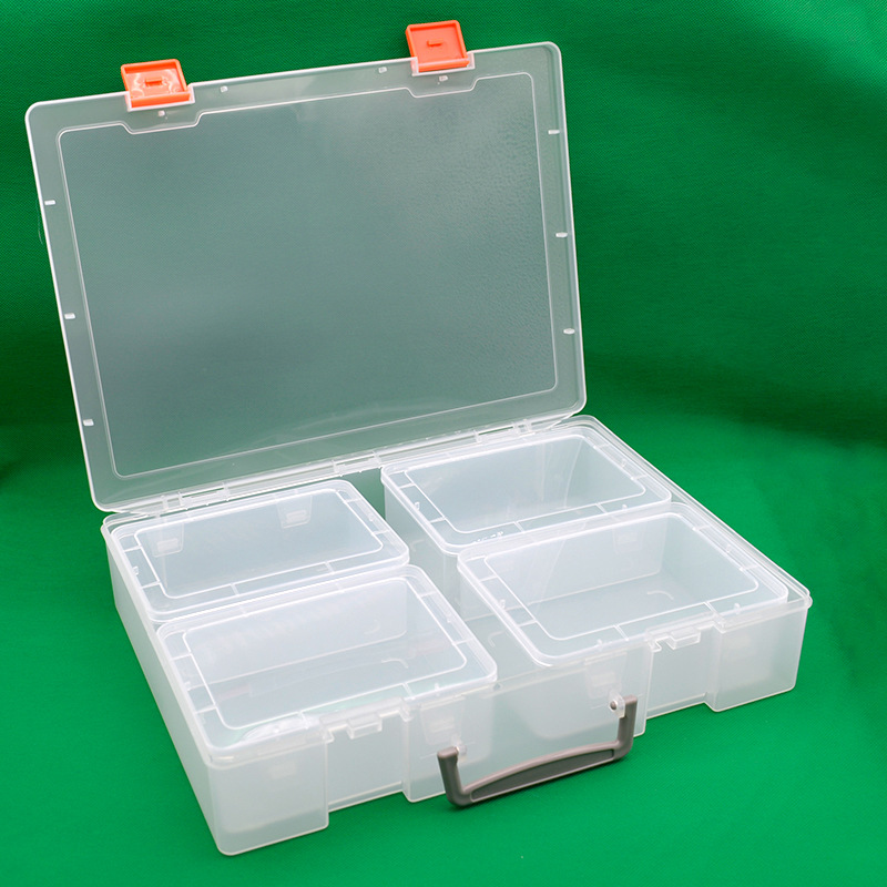 PP de plástico caja vacía portátil de plástico combinación de almacenamiento traje caja de embalaje grande, tamaño pequeño componentes de hardware de almacenamiento