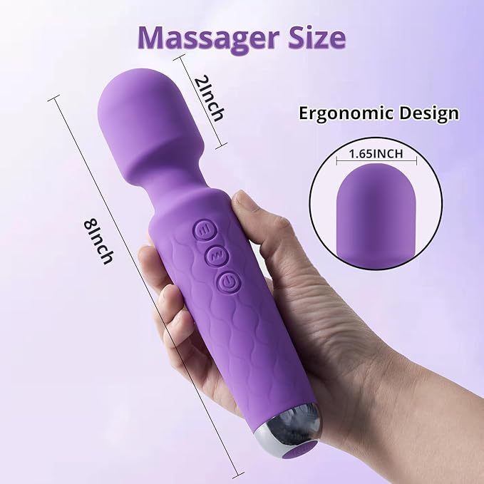 20-Frequency Vibrating AV Wand Prostate Massager, Silicone, Electric Button Control — detail image 6