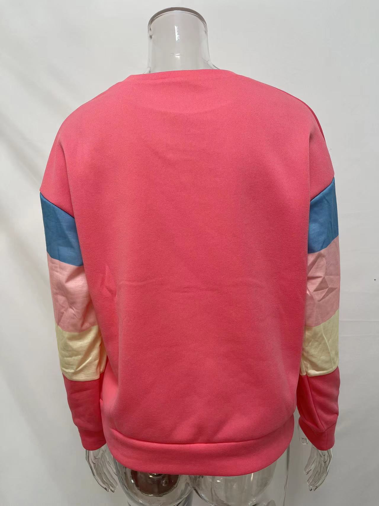 Title 11, Round Neck Long Sleeve Color Contrast Long Slee...