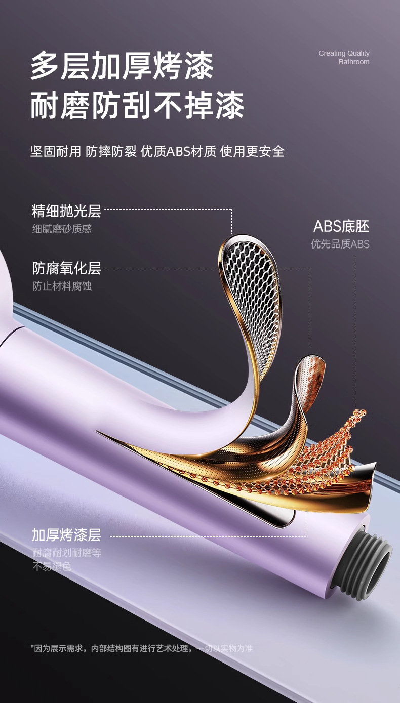 Super strong backwash pressurized shower head, household bathroom showerhead, one-button water-stop shower head undefined