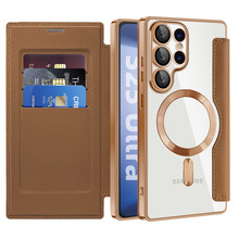 适用A363无线充皮套壳三星S25 ULTRA保护套插卡电镀超薄手机壳透