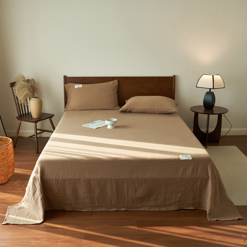 Una clase de madres y bebés sábanas de algodón de doble hilo 100% algodón completo colcha de almohada de tres piezas de color sólido al por mayor