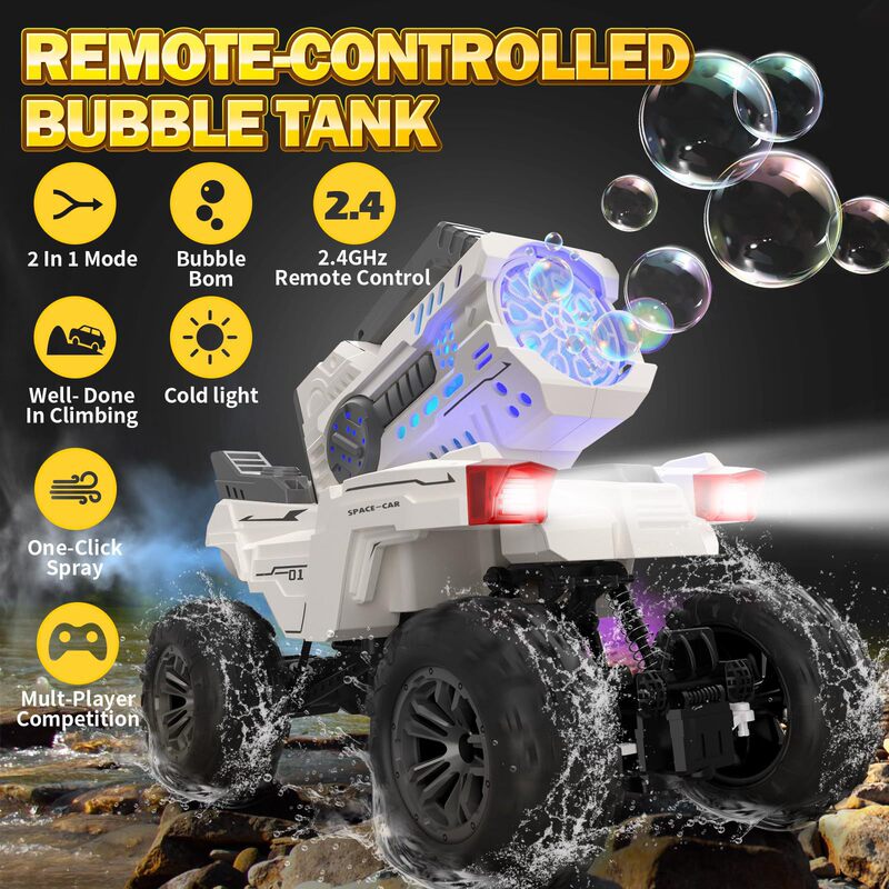 Source Factory Launches Off-Road Electric Remote Control Bubble Machine Climbing Spray Water Bomb Tank 3-in-1 Toy Wholesale Source Factory Launches Off-Road Electric Remote Control Bubble Machine Climbing Spray Water Bomb Tank 3-in-1 Toy Wholesale