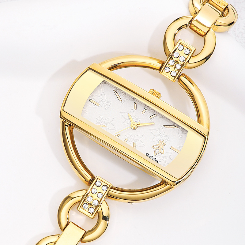 Yalusi Hollow Strap Women's Watch Light Luxury Temperament Waterproof Quartz Watch Women's Watch Niche Design Fashion Women's Watch