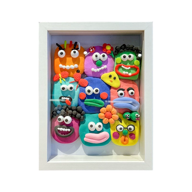 Ручной Рисованный Глиняный Держатель Карт и Фоторамка - Веселая Самодельная Забавная Игрушка для Творческих Детей!