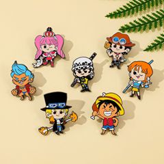 日系卡通动漫海贼王金属徽章路飞艾斯航海王珐琅搪瓷胸针胸章配饰