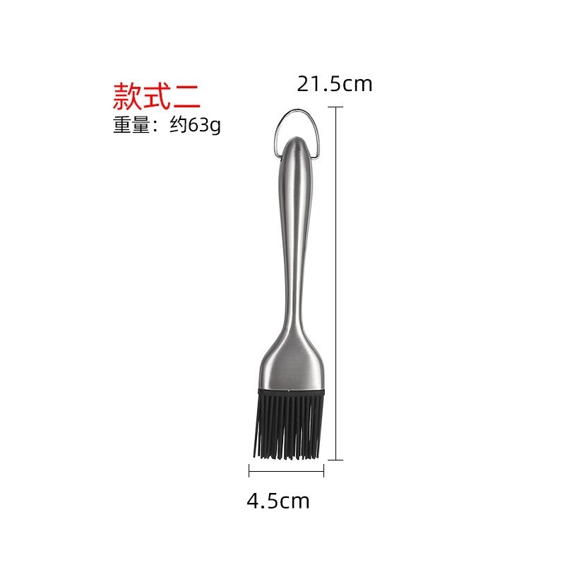 卸売シリコンブラシ毛ステンレス鋼バーベキューブラシBBQブラシベーキングオイルブラシフック付き食品グレード鉄板焼きロングタイプ|undefined