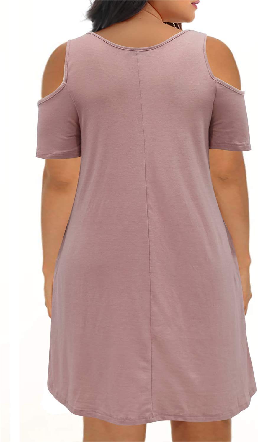 2025 transfronterizo Amazon verano Europa y América ropa de mujer de moda grande vestido suelto cuello redondo hombro abierto falda A