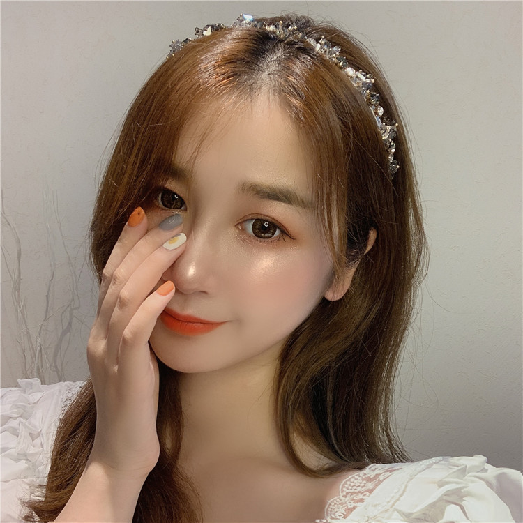 Rhinestones Inlay Material Retro Women'S Geometric Alloy Inlay Rhinestones Jewelry Headband