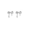 Agile small design earrings with bow for St. Valentine's Day, light luxury style, simple and elegant design, Birthday gift