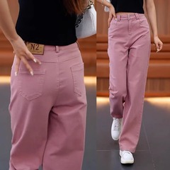 Small wide-leg jeans for women in summer thin 2024 new high-waisted slim loose straight-leg casual pants