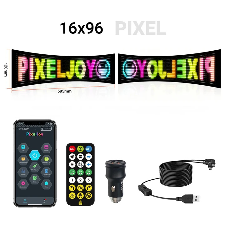 LED vehículo flexible pantalla de control remoto Bluetooth APP pantalla de publicidad inteligente Ojos del diablo pantalla de pantalla fábrica al por mayor
