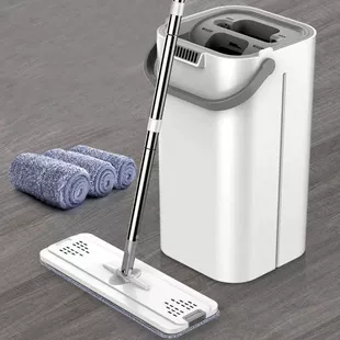 Flat Mop 2023 Collection, Thick Microfiber Pad, Spin Bucket Cleaning Set — Cleans First Pass