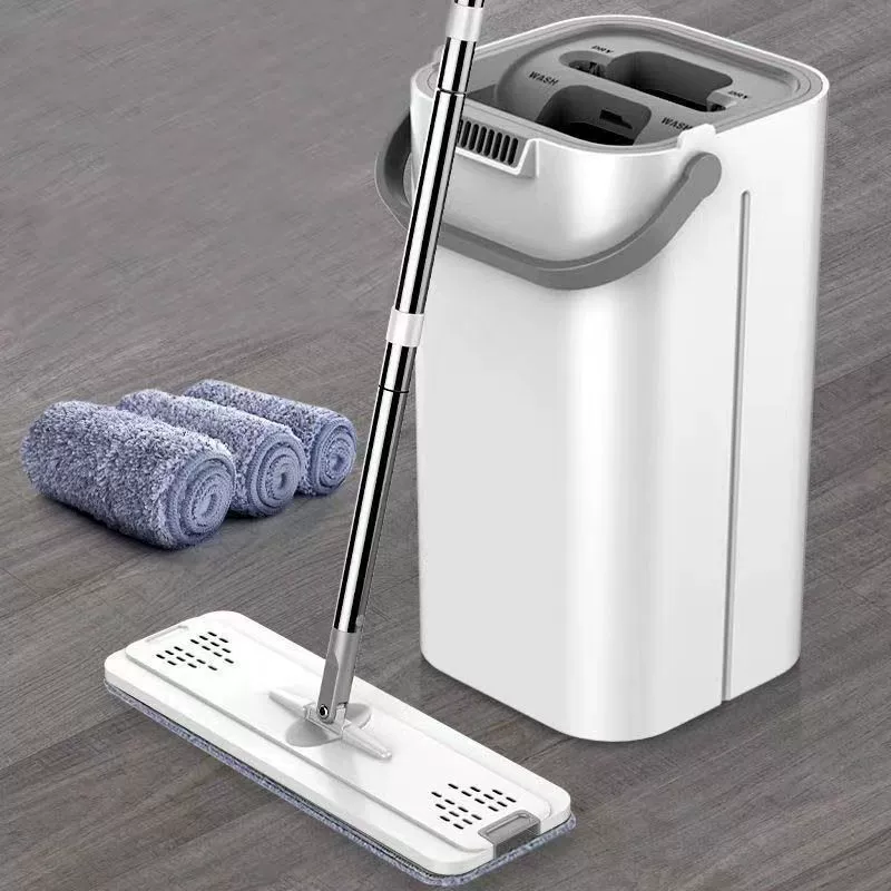Flat Mop 2023 Collection, Thick Microfiber Pad, Spin Bucket Cleaning Set — Cleans First Pass