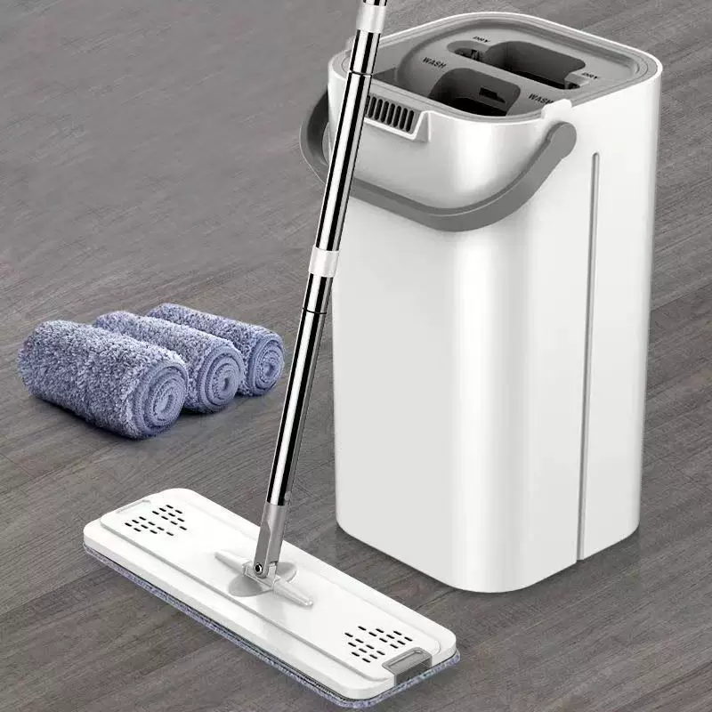Flat Mop 2023 Collection, Thick Microfiber Pad, Spin Bucket Cleaning Set — Cleans First Pass