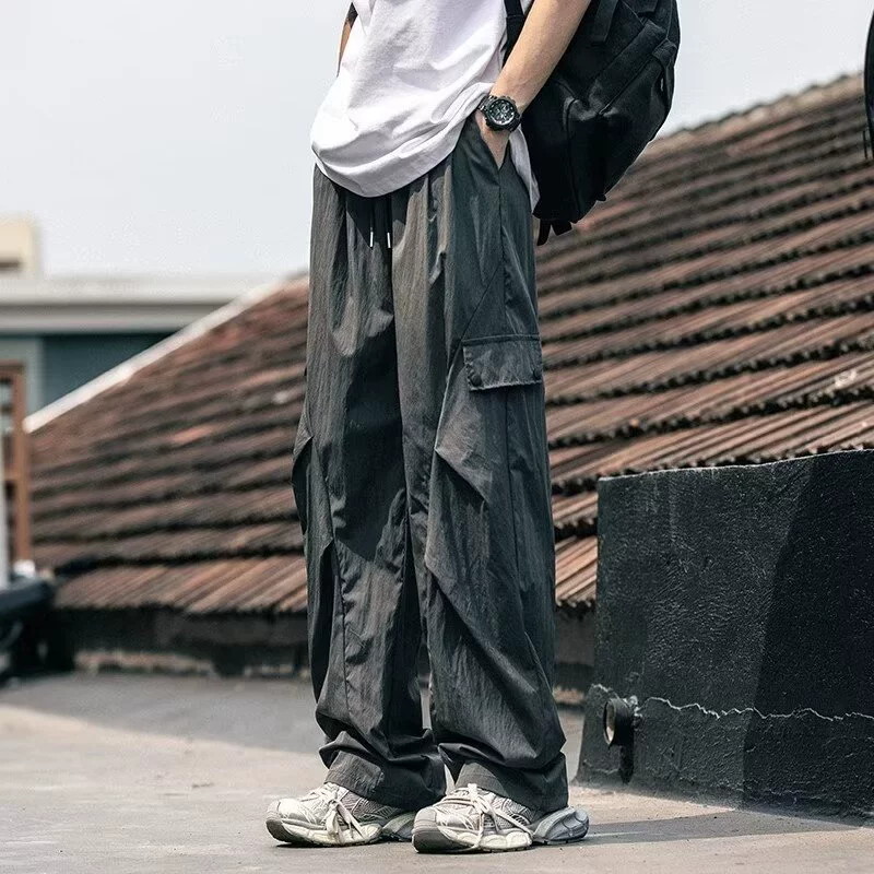 Темно-серые быстрые сушеные брюки для мужчин и женщин. Тонкие парашютные брюки.