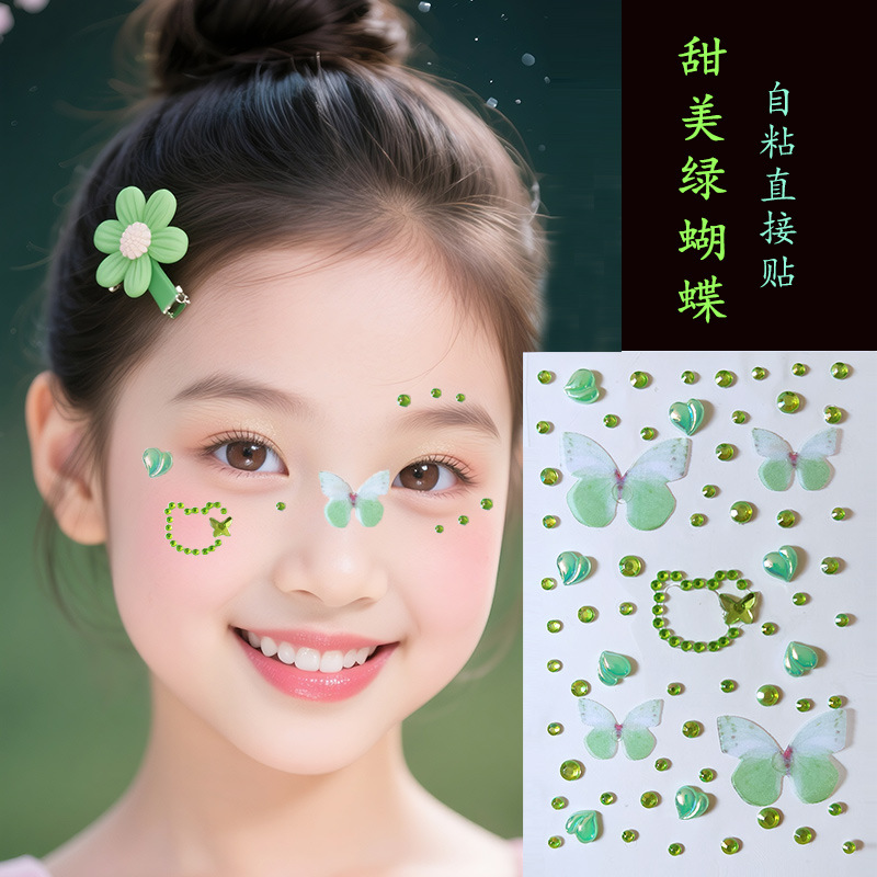 Raíz de montaña flash diamante lágrima Pegatinas de diamante pentagrama estrella ojo maquillaje gota de agua roto Diamante autoadhesivo dopamina Perla cara pegada Diamante