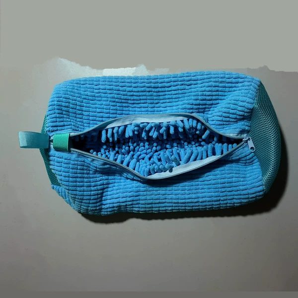 Shoe washing bag - blue