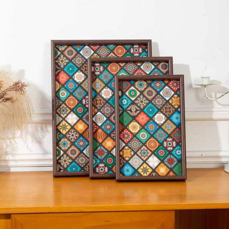 Bohemian Style Retro Leather Tray Photo Frame Table Wine Glass Tea Water Toy Tea Tray Jewelry Fruit Tray Storage Box Bohemian Style Retro Leather Tray Photo Frame Table Wine Glass Tea Water Toy Tea Tray Jewelry Fruit Tray Storage Box