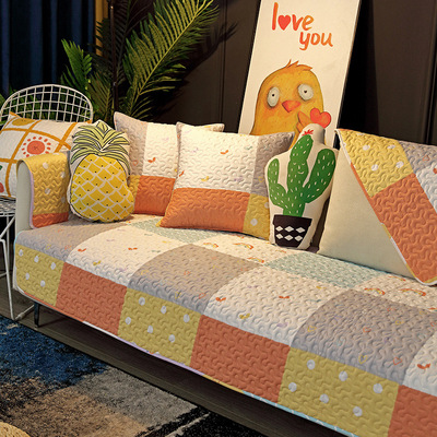 沙发垫纯棉布艺四季通用简约现代皮坐垫全棉防滑田园可爱沙发套罩