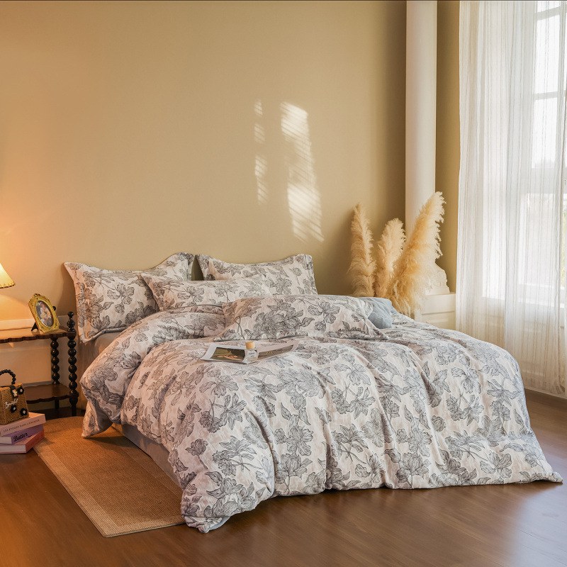 A clase 230g tallado felpa leche felpa cuatro piezas cubre edredón bebé invierno y otoño calentamiento cama cuatro piezas