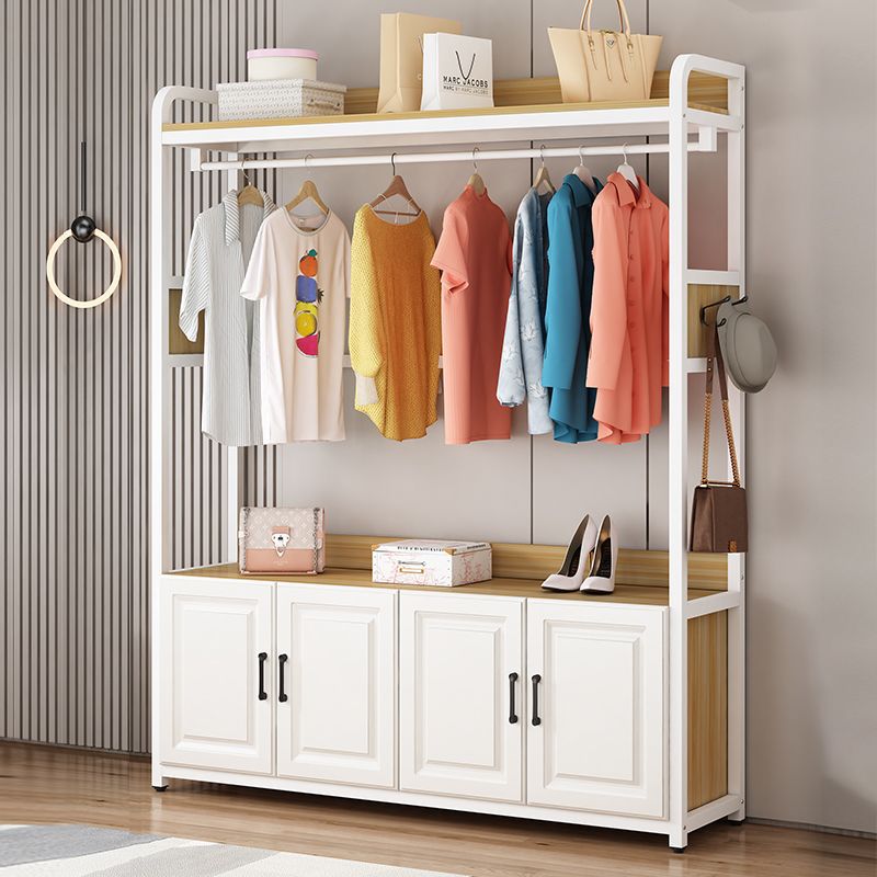 Clothes Rack and Shoe Rack Integrated Home Door Shoe Cabinet and Coat Integrated Cabinet Bedroom Multi-Functional Floor-Standing Vertical Clothes Rack