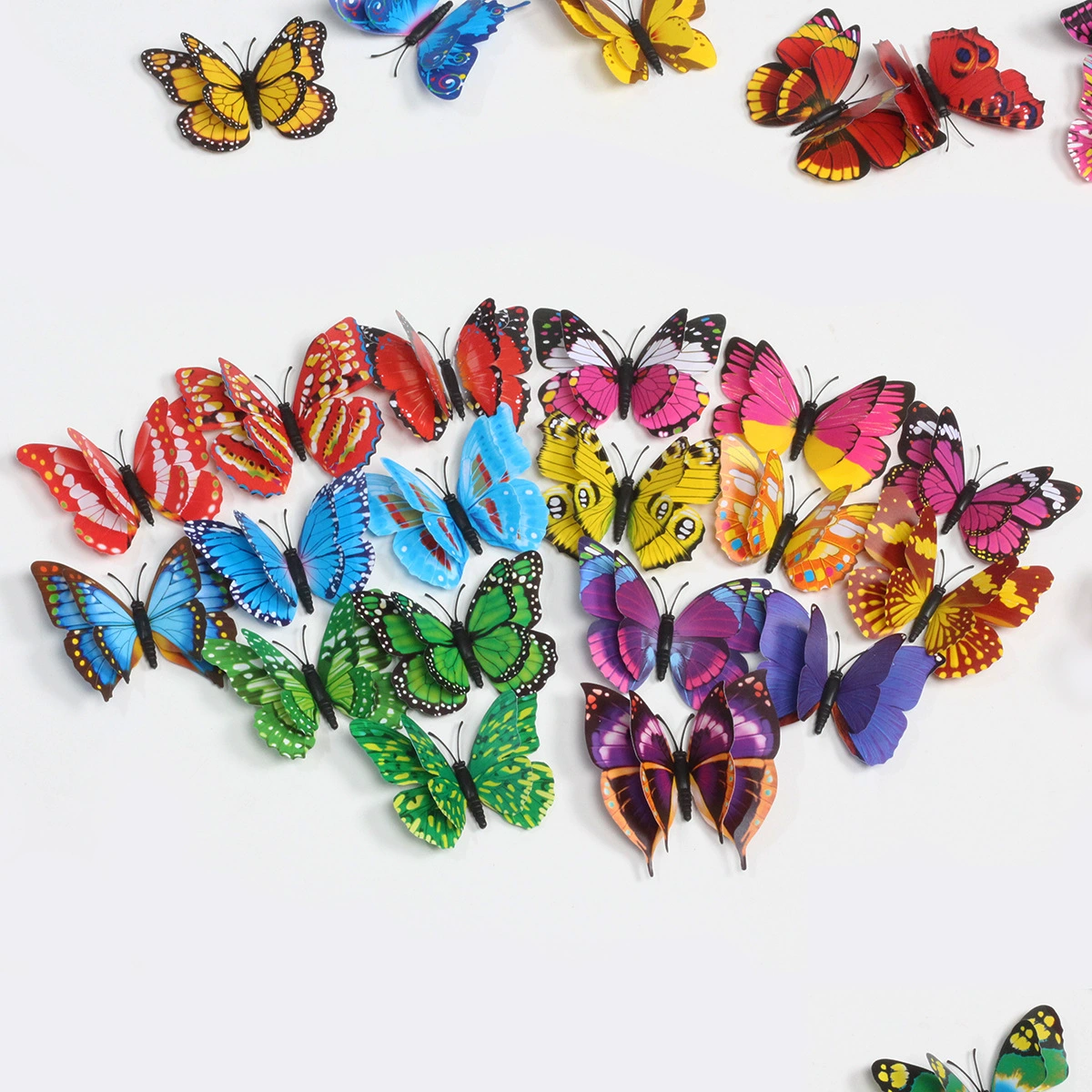 Двойной Слой моделирования бабочка 6 цвет пластик ПВХ сад бабочка украшения