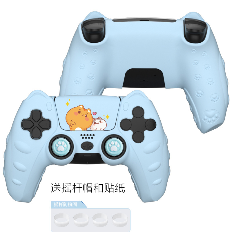 PS5 mango cubierta protectora de silicona suave y cómodo de dibujos animados lindo con tapa basculante y pegatina NS Accesorios