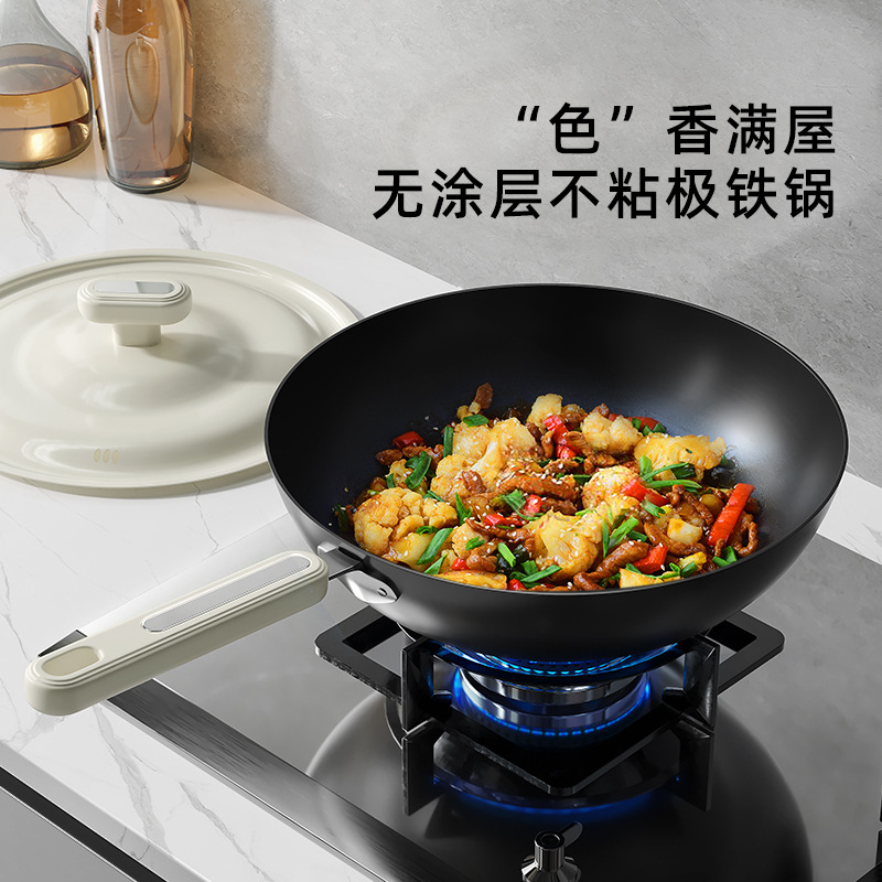 Nuevo no recubrimiento antiadherente casera de hierro blanco olla multifuncional olla portátil olla sin cocinar al por mayor