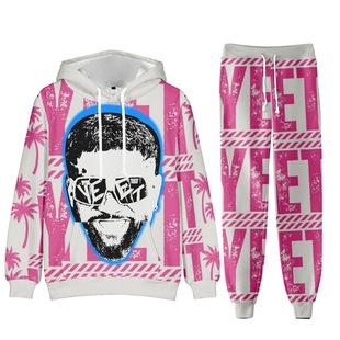 2025 cross-border new US Jey Uso men and women 3D printed hooded sweater leggings suit